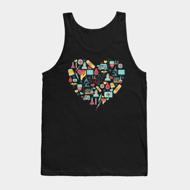 Phlebotomist Heart Design Tank Top by MedleyDesigns67